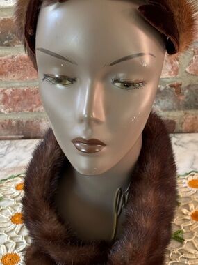 Vintage Brown Fur Collar Scarf